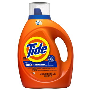 yAJEH}[giz^Ch t̐ IWi̍ 3.1L 80 iHEj@Ή Tide Laundry Detergent Liquid, Original Scent, 105 fl oz, 80 Loads, HE Compatible y񂹏izy