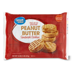 yAJEH}[gizO[go[ s[ibco^[ ThCb`NbL[ 454g 36 Great Value Peanut Butter Sandwich Cookies, 16 oz, 36 Count y񂹏iz
