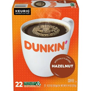 �_���L�� �w�[�[���i�b�c���� �R�[�q�[ K�J�b�v 22���� Dunkin�f Hazelnut Artificially Flavored Coffee, Keurig K Cup Pods, 22 Count Box �y�����񂹏��i�z