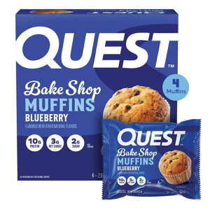 �N�G�X�g �x�C�N�V���b�v �v���e�C���}�t�B�� �u���[�x���[���� 4�� Quest Bake Shop Protein Muffins, Blueberry Flavor, 10g Protein, 3g of Sugar, 4 Count �y�����񂹏��i�z