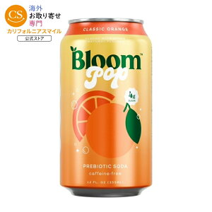 �u���[���j���[�g���V���� �|�b�v �v���o�C�I�e�B�N�X�\�[�_ �I�����W 355ml 1�{ Bloom Nutrition Pop Prebiotic Soda, Orange, 12 fl oz Can �y�����񂹏��i�z