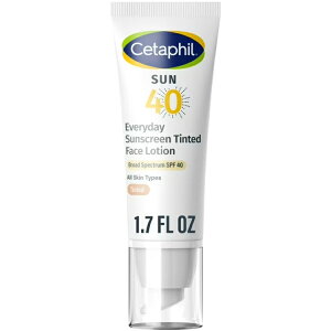 �Z�^�t�B�� �t�F�C�X�p�e�B���e�b�h �~�l�������Ă��~�߃��[�V���� SPF40 50ml Cetaphil Everyday Sunscreen Tinted Lotion for Face, 1.7 fl oz, 100% Mineral, SPF 40 �y�����񂹏��i�z