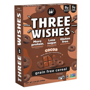 �X���[�E�B�b�V���Y �R�R�A �O���C���t���[�V���A�� 244g Three Wishes Grain Free Cereal, Cocoa, Gluten-Free, 8.6oz �y�����񂹏��i�z