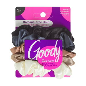 �O�b�f�B �I�b�`���X �T�e���X�V���V�� 5�� �j���[�g�����A�\�[�g Goody Ouchless Satin Scrunchies, For All Hair Types, Neutral Assortment, 5 Ct �y�����񂹏��i�z