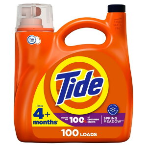 【アメリカウォルマート品】タイド 液体洗濯洗剤 HE対応 スプリングメドウの香り 3.9L 100回分 Tide Liquid Laundry Detergent, HE Compatible, Spring Meadow Scent, 132 fl oz, 100 Loads 【お取り寄せ商品】【合わせて