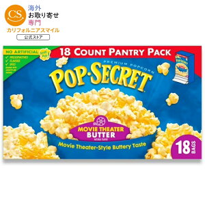 �|�b�v�V�[�N���b�g �d�q�����W�p�|�b�v�R�[�� ���[�r�[�V�A�^�[�o�^�[�� 85g×18�� Pop Secret Microwave Popcorn, Movie Theater Butter Flavor, 3 oz Sharing Bags, 18 Ct �y�����񂹏��i�z