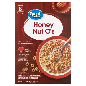 �O���[�g�o�����[ �n�j�[�i�b�c�I�[ �I�[�g ���H�V���A�� 347g Great Value Honey Nut O's Oat Breakfast Cereal, 12.25 oz, 1 Count �y�����񂹏��i�z