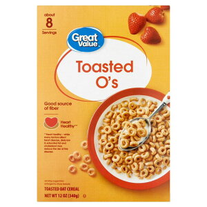 yAJEH}[gizO[go[ g[XgI[ HVA 340g Great Value Toasted O's Breakfast Cereal, 12 oz y񂹏iz
