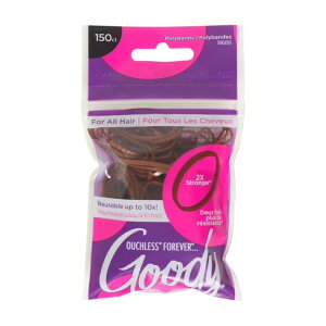 �O�b�f�B �I�b�`���X �t�H�[�G�o�[ �|���o���h 150�{ �u���E�� Goody Ouchless Forever Poly Band Elastics for Fine Hair, Ponytail Holder, Brown, 150 Ct �y�����񂹏��i�z