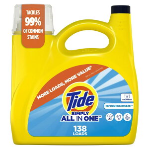 yAJEH}[giz^Ch Vv? I[C t̐ tbVOu[Y̍ 5.38L 138 Tide Simply All-in-One Liquid Laundry Detergent, Refreshing Breeze Scent, 138 Loads y