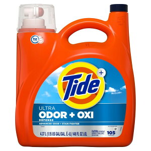 yAJEH}[giz^Ch Eg Ih[fBtFX vX ILV t̐ 4.37L 105 Tide Ultra Odor Defense Plus Oxi Liquid Laundry Detergent, 148 fl oz, 105 Loads y񂹏iz