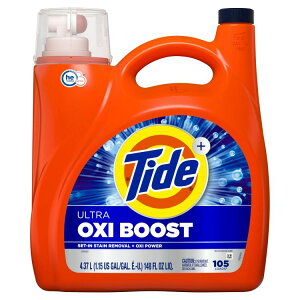 yAJEH}[giz^Ch Eg ILVu[Xg t̐ AhoXgV~ 4.37L 105 Tide Ultra Oxi Boost Liquid Laundry Detergent, Advanced Stain Remover, 148 fl oz, 105 Loads y