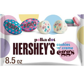 [限定版] ハーシーズ クッキー＆クリーム ポルカドットエッグ イースターキャンディ 241g Hershey`s Cookies 'n' Creme Polka Dot Eggs, Easter Candy Bag, 8.5 oz 【お取り寄せ商品】