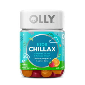 �I���[ �L�b�Y �`���b�N�X �O�~ �T�v�������g �}�O�l�V�E�� L-�e�A�j���z�� 50�� OLLY Kids Chillax Gummy Supplement with Magnesium and L-Theanine, 50 Count �y�����񂹏��i�z