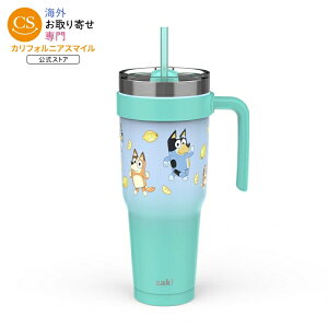 �u���[�C�[ ��d�\�� �X�e�����X�X�`�[�� �E�F�C�o���[ �X�g���[�^���u���[ ������t�� ��1183mL Bluey 40oz Double Wall Stainless Steel Waverly Straw Tumbler with Handle �y�����񂹏��i�z