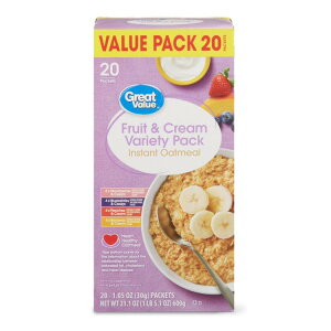 yAJEH}[gizO[go[ t[cN[ oGeB CX^gI[g~[ pbN 30g×20 Great Value Fruit & Cream Variety Instant Oatmeal Value Pack, 1.05 oz, 20 Count y