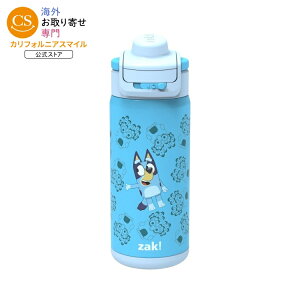 �U�b�N�f�U�C���Y �u���[�C�[ �L�b�Y �X�g���[�E�H�[�^�[�{�g�� ��414mL �X�e�����X�X�`�[�� �^��f�M �����J�[���{�g�� ������t�� Zak Designs 14oz Bluey Kids Straw Water Bottle, Stainless Steel Vacuum Insula