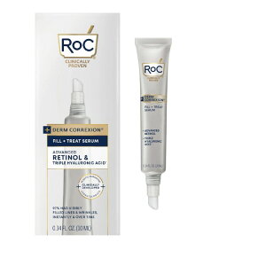 【アメリカウォルマート品】ロック ダーム コレクシオン フィル + トリート レチノール&ヒアルロン酸セラム 10ml RoC Derm Correxion Fill + Treat Retinol & Hyaluronic Acid Serum 0.34 fl oz 【お取り寄せ商品】