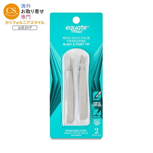 �G�N�G�[�g ���^�� �~�j�c�C�[�U�[ �΂ߐ�[ �|�C���g��[ 2�{ Equate Metal Duo Mini Pack Slant and Pointed-Tip Tweezers, 2 Count �y�����񂹏��i�z