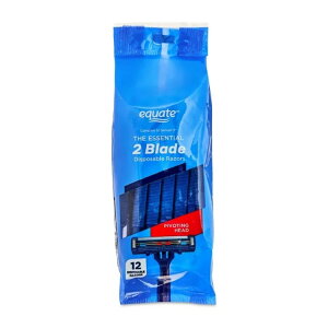 �G�N�G�[�g 2���n �g���̂ăJ�~�\�� ��U��w�b�h 12�{�� Equate 2 Blade Disposable Razors with Pivoting Head (12 Count) �y�����񂹏��i�z