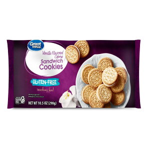 �O���[�g�o�����[ �O���e���t���[ �o�j���N���[���T���h�N�b�L�[ 297g Great Value Gluten-Free Vanilla Cr?me Sandwich Cookies - Delicious Snack, 10.5 oz �y�����񂹏��i�z