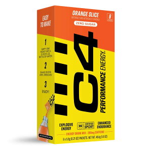 C4 �p�t�H�[�}���X�G�i�W�[�p�E�_�[�~�b�N�X �I�����W�X���C�X 8�{ C4 Performance Energy Powder Mix Orange Slice, 8 Pack �y�����񂹏��i�z