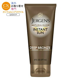 【アメリカウォルマート品】ジャーゲンズ ナチュラルグロウ インスタントサン セルフタンニングモイスチャライザー＆ブロンザー ディープブロンズ 177mL Jergens Natural Glow Instant Self Tanning Moisturizer And Bronzer Deep Bronze, 6 Oz 【お取り寄せ商品】