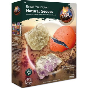 BBC�A�[�X �V�R�W�I�[�h����̌��L�b�g 6�Έȏ���� BBC Earth Break Your Own Natural Geodes Kit, Kids STEM Geology Science Set, Ages 6+ �y�����񂹏��i�z