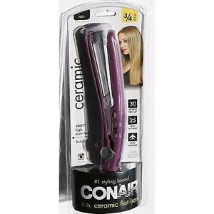�R���G�A�[ �Z���~�b�N�w�A�A�C���� 19mm �p�[�v�� Conair 3/4inch Inch Ceramic Flat Iron, Purple �y�����񂹏��i�z