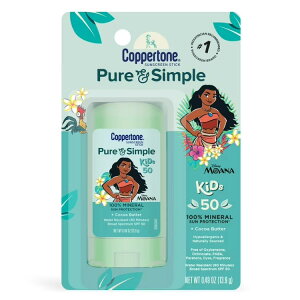 [�����]�R�p�g�[�� �s���A���V���v�� 100���~�l���� ���Ă��~�߃X�e�B�b�N SPF50 14g Coppertone Pure & Simple, 100% Mineral Sunscreen Stick, Child, SPF 50, 0.49 oz �y�����񂹏��i�z