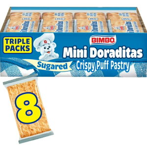 �r���{ �~�j �h���f�B�[�^�X �V���K�[�N���X�s�[�p�C 8�p�b�N 361g Bimbo Mini Doraditas Sugar Crispy Puff Pastry, 8 triple packs, Pastries, 12.72 oz Multipack �y�����񂹏��i�z