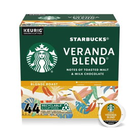 スターバックス ベランダブレンド ブロンドロースト コーヒーカプセル 44個入り Starbucks Veranda Blend, Hot or Iced Coffee, Blonde Roast K-Cup Coffee Pods, 44 Count? 【お取り寄せ商品】