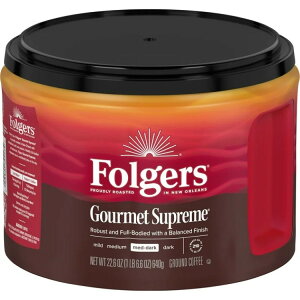�t�H���W���[�Y �O�����V���v���[�� ���[���� ���R�[�q�[ ��641g Folgers Gourmet Supreme Ground Coffee, Medium Dark Roast, 22.6 oz Canister �y�����񂹏��i�z