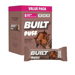 �r���g �p�t �v���e�C���o�[ �u���E�j�[�o�b�^�[ 40g 8�{�� BUILT Puff Protein Bar, Brownie Batter, 1.41 oz Bars �y�����񂹏��i�z