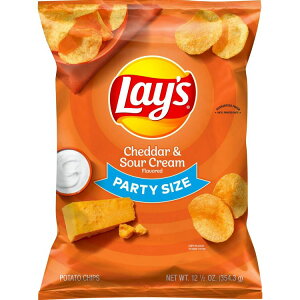 yAJEH}[gizCY `F_[T[N[ |eg`bvX p[eB[TCY 354.3g Lay's Cheddar & Sour Cream Flavored Potato Chips, Party Size, 12.5 oz Bag Lays y񂹏iz