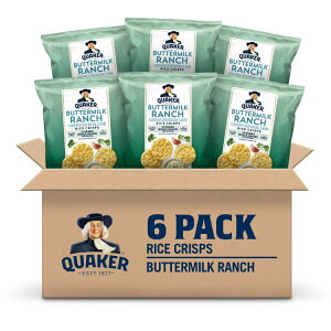 �N�G�[�J�[ ���C�X�N���X�v �o�^�[�~���N�����` 172g 6�p�b�N Quaker Rice Crisps, Buttermilk Ranch, 6.06 Oz. 6 pack �y�����񂹏��i�z