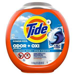 yAJEH}[giz^Ch p[|bY Ih[ fBtFX{ILV p܃pbN IWi̍ 25 Tide Power PODS Odor Defense + Oxi Laundry Detergent Pacs, Original Scent, 25 Count 