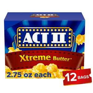 Act II �G�N�X�g���[�� �o�^�[�d�q�����W�|�b�v�R�[�� 12���� Act II Xtreme Butter Microwave Popcorn, 2.75 oz., 12-Count Bags �y�����񂹏��i�z