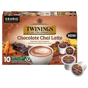 �g���C�j���O�X �J�t�F�C������e�B�[�|�b�h �`���R���[�g�`���C���e 10���� Twinings Caffeinated Tea Pods, Chocolate Chai Latte, 10 Count �y�����񂹏��i�z
