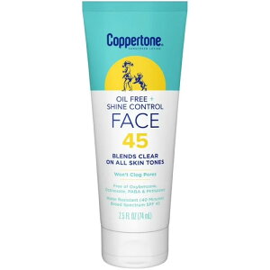 �R�p�g�[�� �I�C���t���[���V���C���R���g���[�� �t�F�C�X�p���Ă��~�� SPF45 74ml Coppertone, Oil Free & Shine Control Face Sunscreen, Adult, SPF 45, 2.5 fl oz �y�����񂹏��i�z