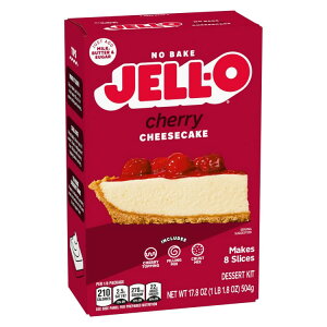 �W�F�� �m�[�x�C�N �`�F���[�`�[�Y�P�[�L �f�U�[�g�L�b�g�~�b�N�X 504g Jell-O No Bake Cherry Cheesecake Dessert Kit Mix, 17.8 oz Box �y�����񂹏��i�z