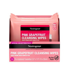 yAJEH}[gizj[gW[i CNƂ NWOCv sNO[vt[c̍ 25×2Zbg Neutrogena Makeup Remover Cleansing Wipes, Pink Grapefruit, 2 x 25 Ct y