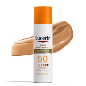 yAJEH}[giz[Z T GCWfBtFX eBebh tFCXpĂ~߃[V SPF50 74ml Eucerin Sun Age Defense Tinted Face Sunscreen Lotion, Hyaluronic Acid, SPF50 2.5 fl oz y