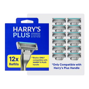 �n���[�Y �v���X �����Y�V�F�[�r���O�J�~�\�� �֐n 12���� Harry's Plus Men's Razor Blade Refill Cartridges, 12 Count �y�����񂹏��i�z