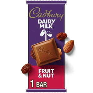 �L���h�o���[ �f�C���[�~���N �t���[�c �i�b�c �~���N�`���R���[�g �o�[ 99g Cadbury Dairy Milk Fruit & Nut Milk Chocolate Candy, Bar 3.5 oz �y�����񂹏��i�z