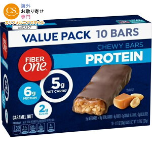 �t�@�C�o�[���� �`���[�C�[�v���e�C���o�[ �L���������i�b�c 10�{�� Fiber One Chewy Protein Bars, Caramel Nut, Protein Snacks, 10 ct �y�����񂹏��i�z