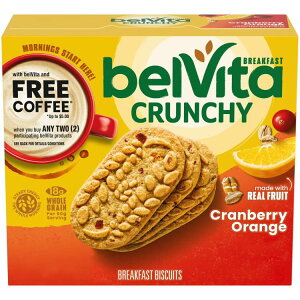 �x�����B�[�^ �u���b�N�t�@�[�X�g�o�[ �r�X�P�b�g �N�����x���[�I�����W 5�p�b�N belVita Breakfast Bars Biscuits, Cranberry Orange, 5 Packs �y�����񂹏��i�z
