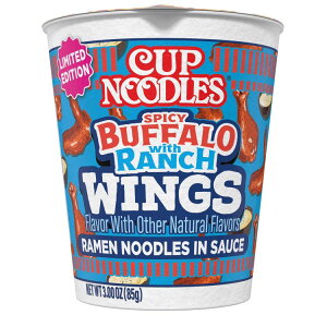 [�����]�����J�b�v�k�[�h�� �z�b�g�E�B���O�X �o�b�t�@���[ �����`�� 85g Nissin Cup Noodles Hot Wings Buffalo With Ranch Flavor 3.0 oz Cup Limited Edition �y�����񂹏��i�z