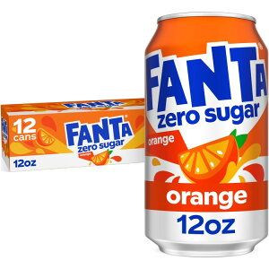 �t�@���^ �[���V���K�[ �I�����W�\�[�_�|�b�v 355ml 12�{�p�b�N Fanta Zero Sugar Orange Soda Pop Fridge Pack Cans, 12 fl oz, 12 pack �y�����񂹏��i�z