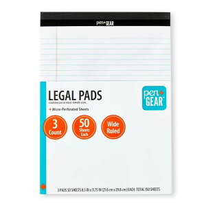 yXߋő勉MAX1040~OFFN[|zyAJEH}[gizyAhMA Chr ~Vړ胊[Kpbh 21.6cm × 27.9cm 50 3Zbg Pen+Gear Wide Ruled Perforated Legal Pad, 50 Sheet